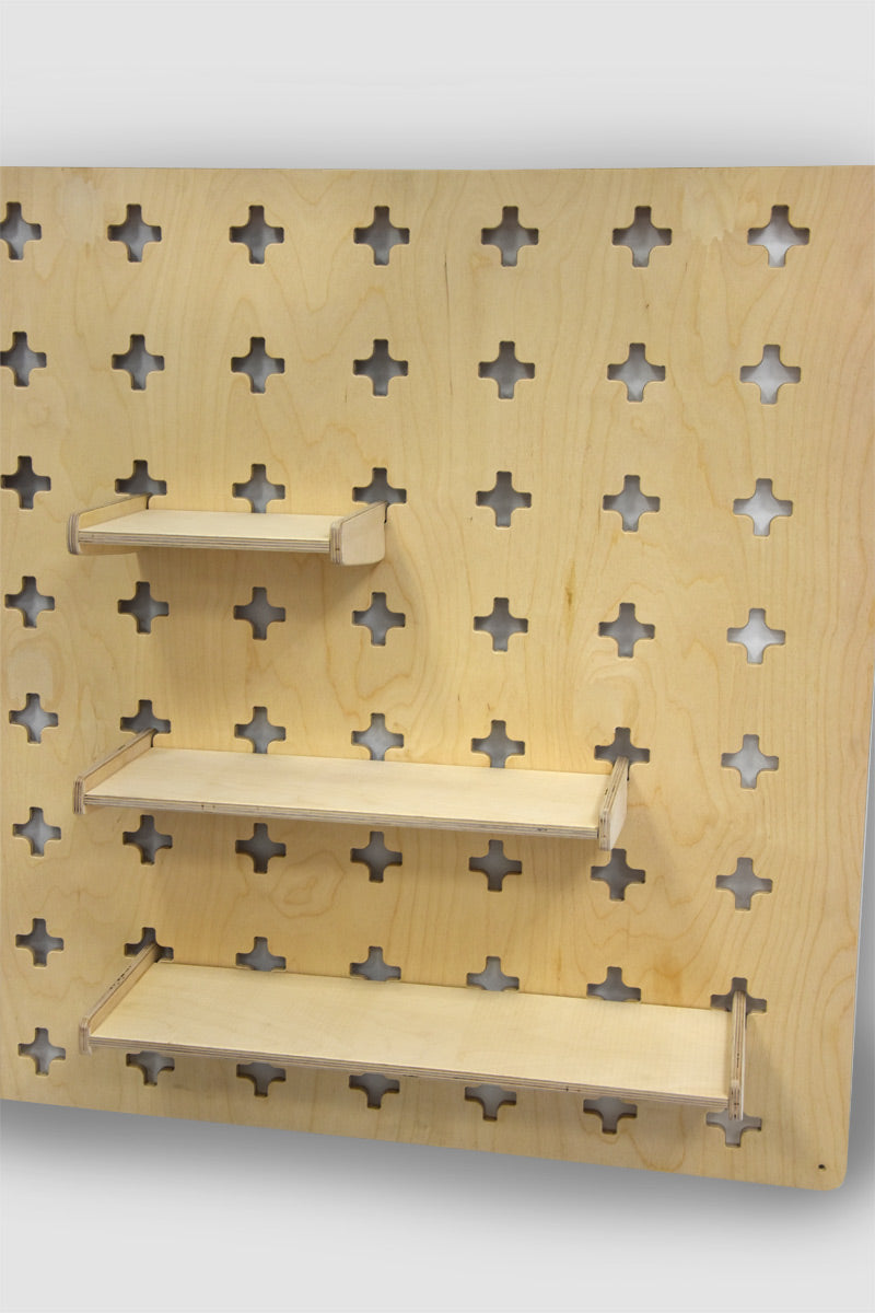 Hanging shelf for tool wall