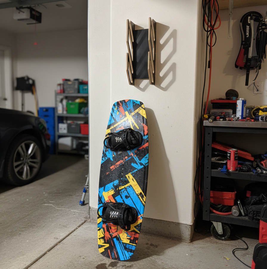 Black Wall Rack for 2 Wakeboards