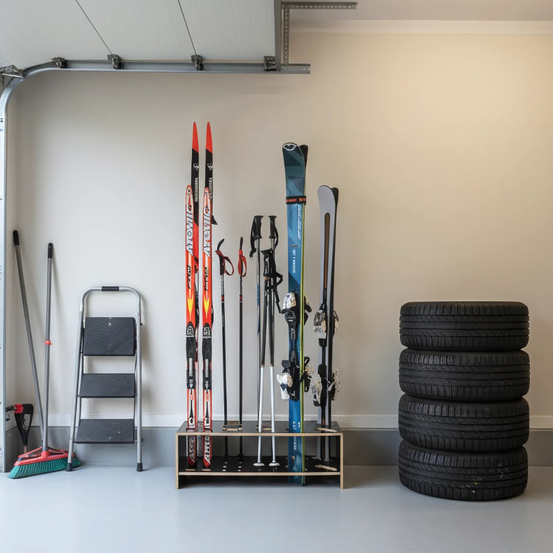 Kombinert Skistativ i tre for alpinski, langrennsski og staver