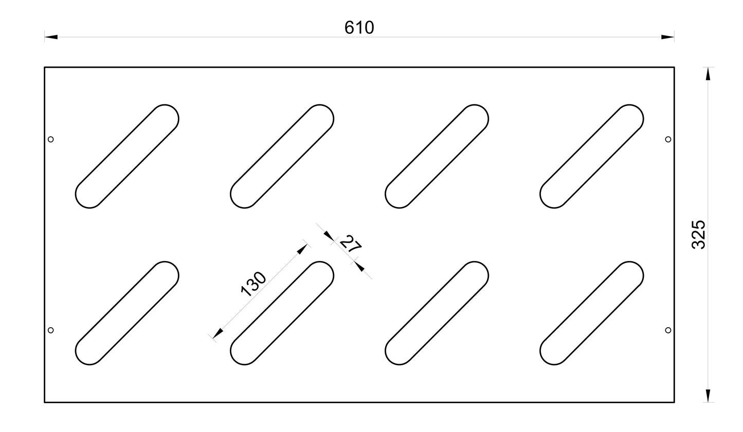 Skistativ i tre - 8 par, 61x33cm