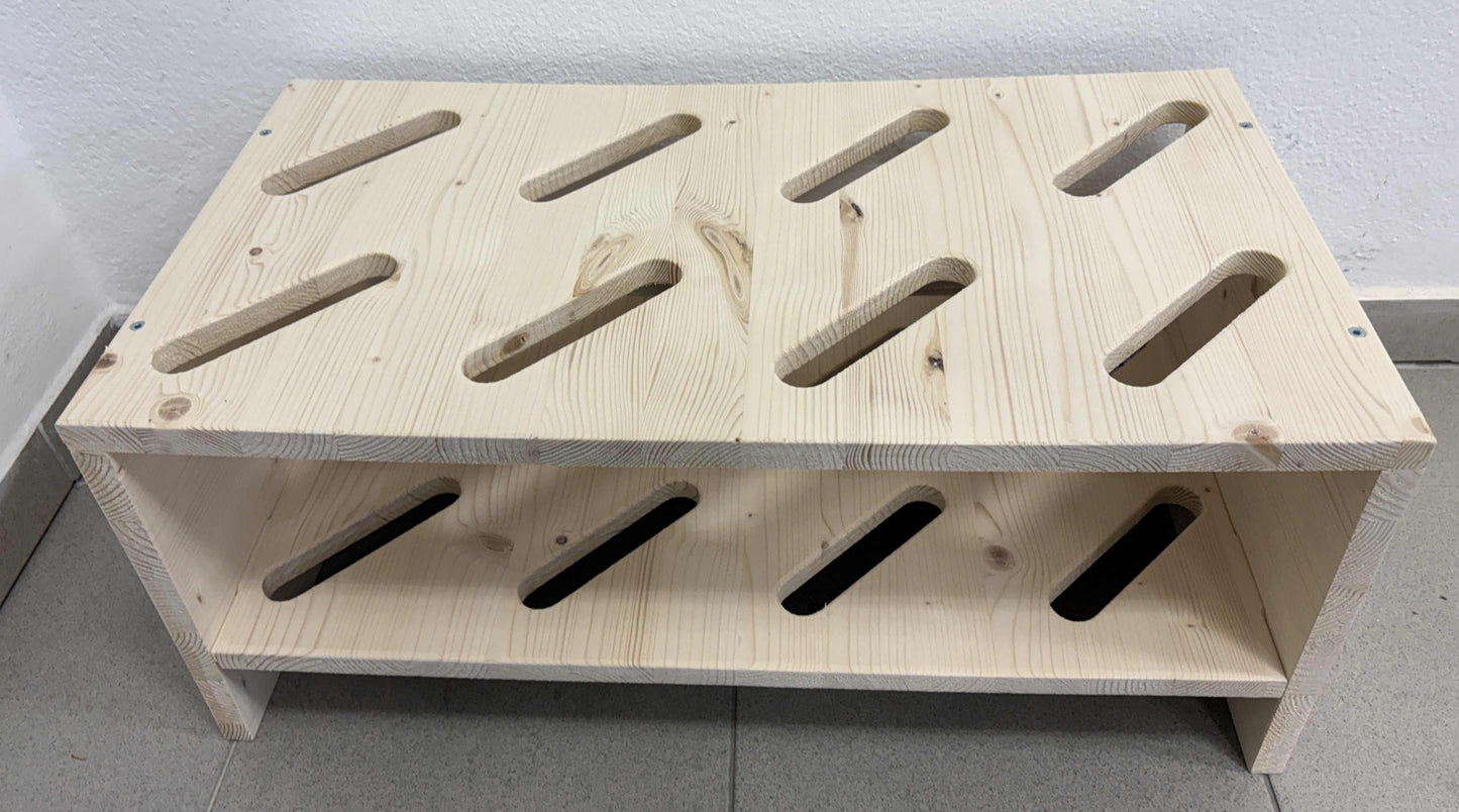 Skistativ i tre - 8 par, 61x33cm - Naturfarge