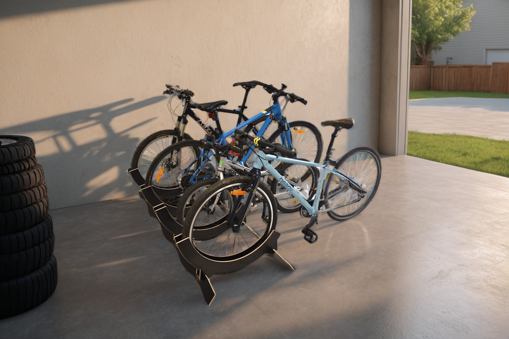 Adjustable stand for 4 bicycles